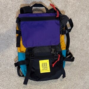 Topo Designs Purple, Yellow, and Teal Backpack